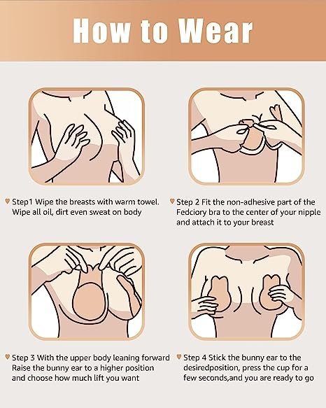 Self Adhesive Bra Adhesive Bra Women's Invisible Silicone Bra ( 2 Pair )